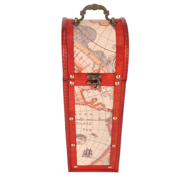 Antik kart vinboks Vintage trevin dekorativ gaveeske med lokkhåndtak for kartelskere