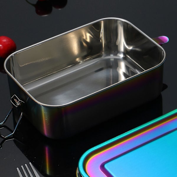 Rostfri Bento Box Läcksäker Metall Lunchlåda (Regnbåge)