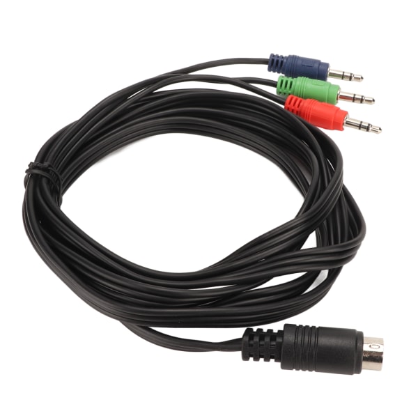Mini DIN til 3 DC 3,5 mm kabel 9 pins Plug and Play lydadapterledning for høyttalerforsterker musikkinstrument