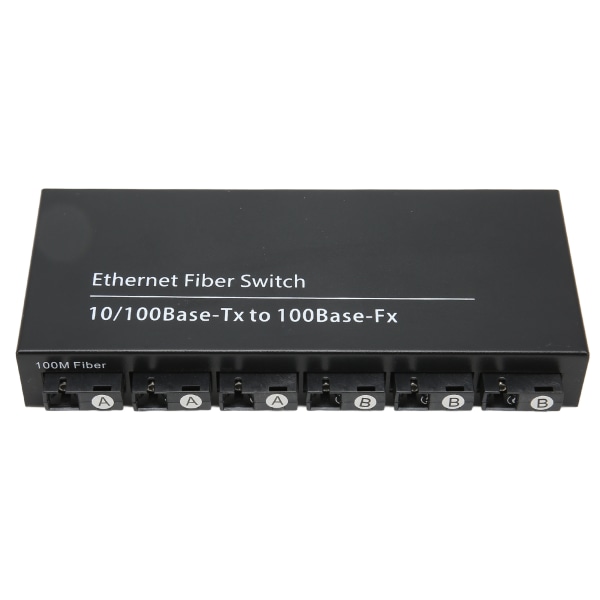 Tx1310nm RX1550nm Ethernet-kuitukytkin 6 optinen portti 2 sähköportti Jopa 25 km RJ45-portti kuitulähetin-vastaanotin 100-240V EU-pistoke