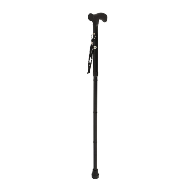 Walking Stick 5-seksjons sammenleggbar aluminiumslegeringsstang Anti-skli gummipad Trekking Stick Black
