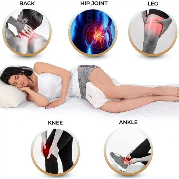 Ortopedisk knäkudde, ortopedisk benkudde med minnesskum för sidosömnare, Relax knä ortopedisk kudde Perfekt val för sidosömn