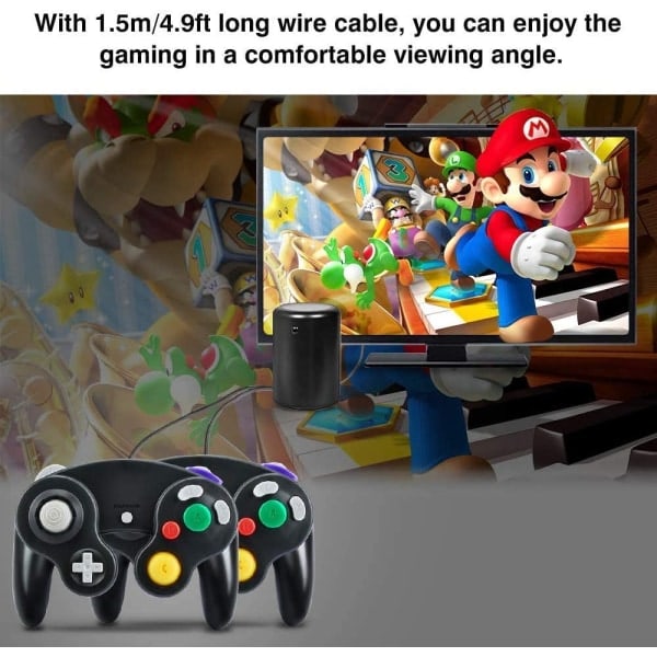 Gamecube Gamepad, 2-pak klassisk gamepad med vibrationsjoystick