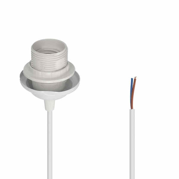2x elektrisk kabel for lampe - Kabel med E27-sokkel og feste ring - Hengearmatur for taklampe