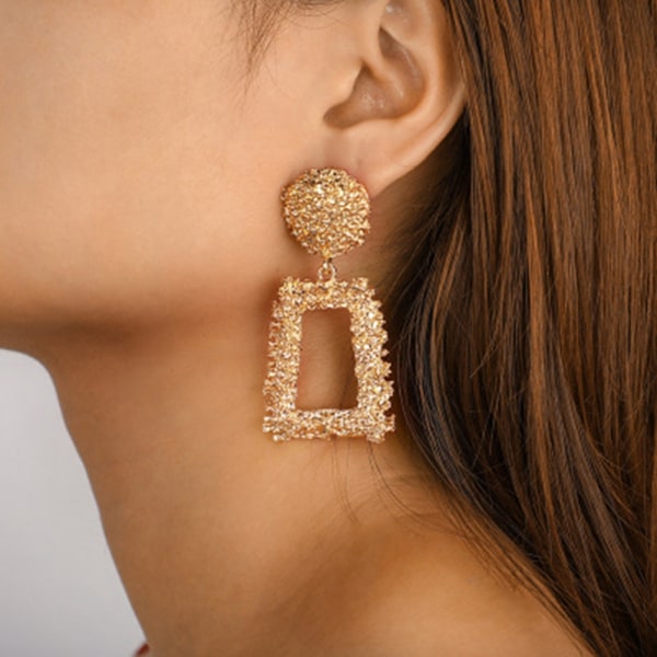 Overdrevet mode kvinder legering geometrisk form vedhæng øreringe smykker