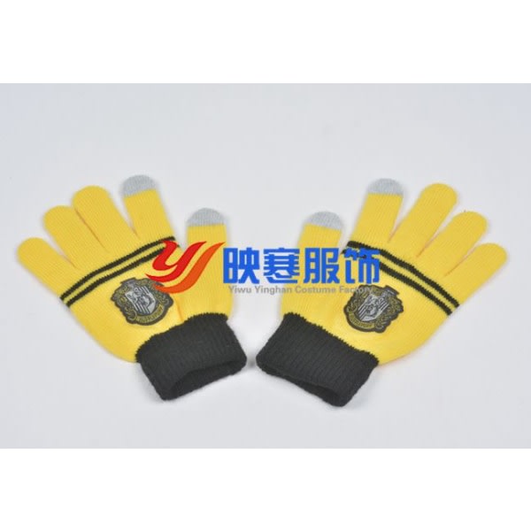 Handskar cos Harry Potter Academy Handskar Hufflepuff Handskar Pekskärmshandskar Barnfödelsedags- och festpresenter (gul)