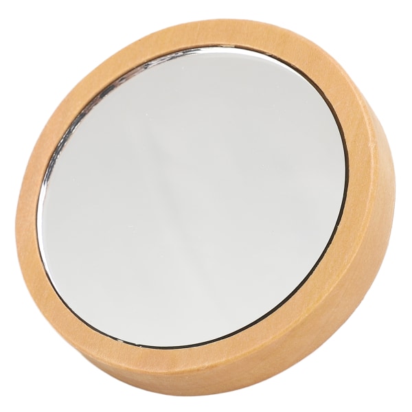 Bärbar träspegel Trähandtag runt för kosmetisk makeup Klar reflektion med släta kanter