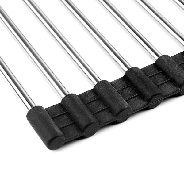 Rullbart Opvaskestativ i Rustfrit Stål - Sammenklappelig - Perfekt 2-Pack