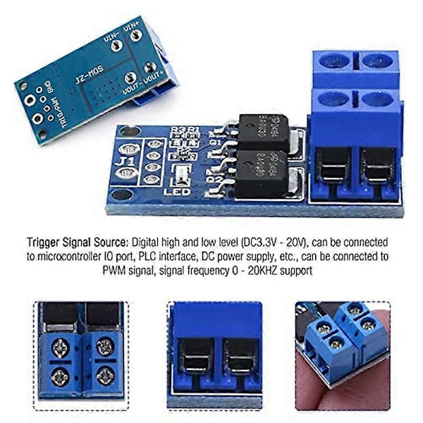 30 stk. MOSFET Switch Drive Module DC 5V-36V 15A (Max 30A) 400W Dual High-Power 0-20KHz PWM DC Motor S.pa