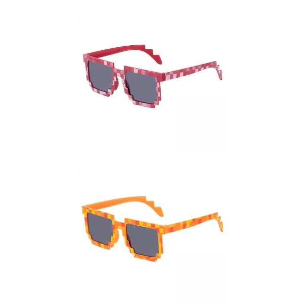 2x solglasögon Uv400 Skydda Fashionabla for semester Vuxen Röd+orange