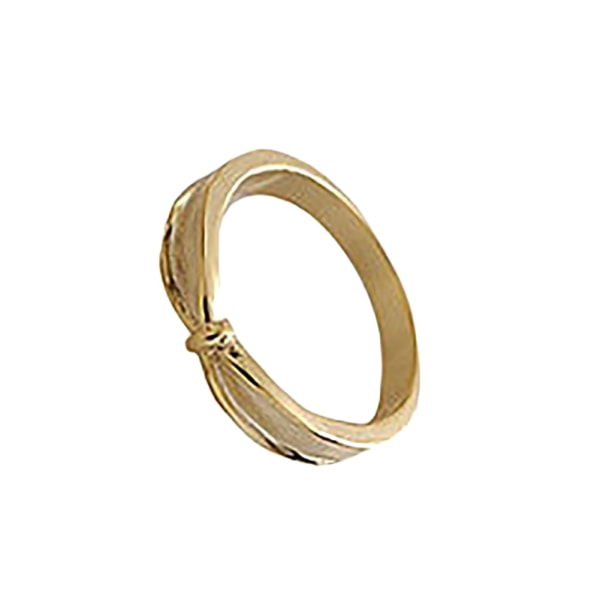Fashionabla koreansk stil Enkel plätering Ring Kvinna Dam Smycken Ring Tillbehör Present (guld)