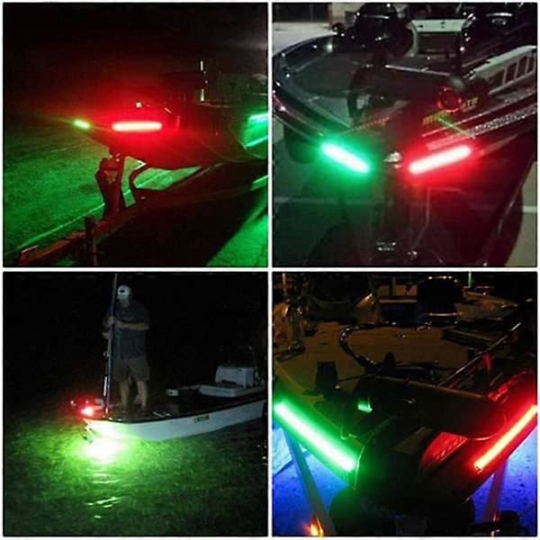 LED Rød+Grønn Eldre Montering Marine Båt RV LED Side Navigasjonslys Rustfritt Stål Vanntett for Sølv