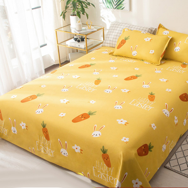 Søte sengetøy Utskrift Farge tekstiler Kjemisk fiber Tegneseriesengetøy for student for hjemme reddik kanin 2,0x2,3 m (1,5 m seng aktuelt)