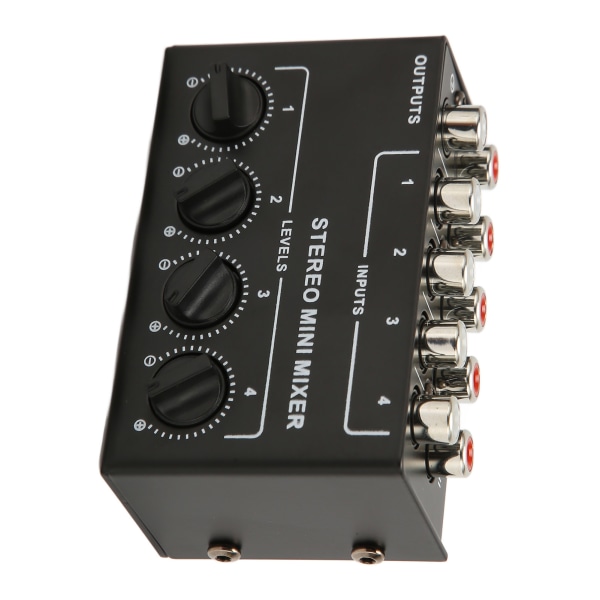 Passiv mikser 4-kanals linjemikser Mini lydmikser Stereo linjemikser for tuning av mikseinstrumenter Avspillingsenheter