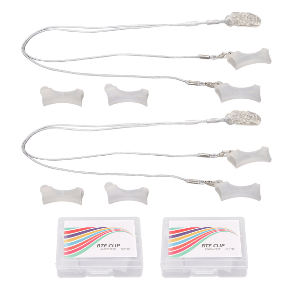 2 par clips til høreforstærker Binaural bærbar høreforstærker clips til børn, voksne