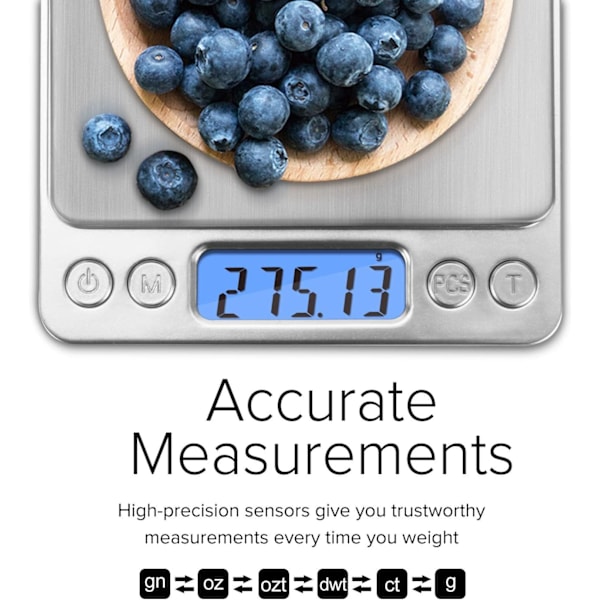 Kjøkkenvekt for hjemmebruk, batteridrevet, høy presisjon, holdbar