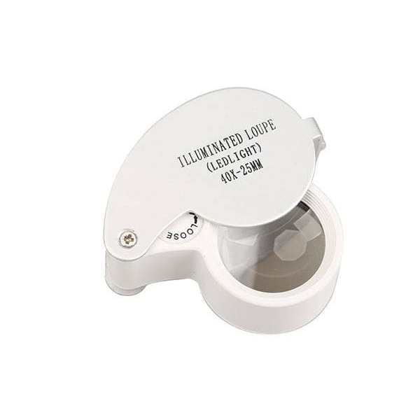 Lupp / Förstoringsglas - 40x Förstoring & LED-lampa