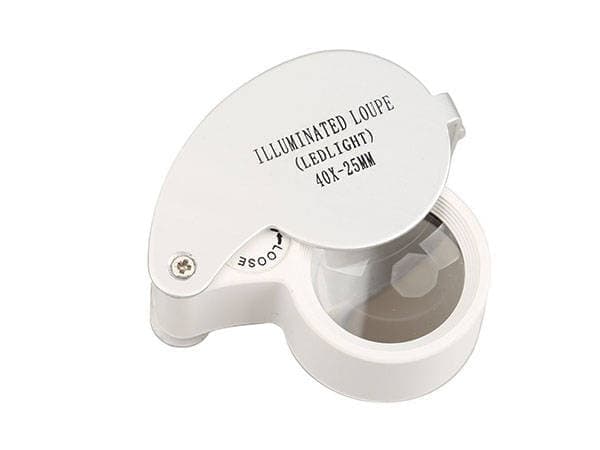 Lupp / Forstørrelsesglass - 40x Forstørrelse & LED-lampe
