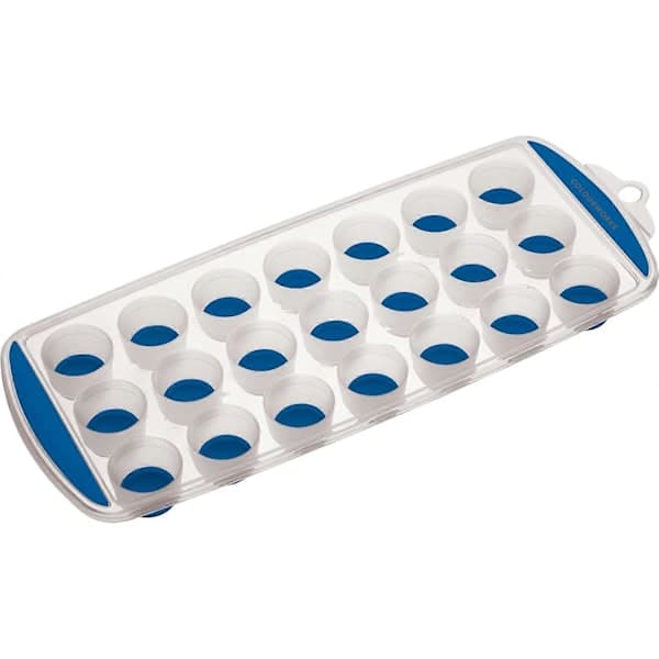 Isbitsform med silikonbotten, 21 isbitar, 11,9 x 29,9 x 2,5 cm, Blå