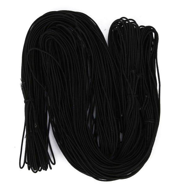 Elastisk stretchsnöre 1,2 mm 15 m omslagna pärlor strängtråd för gör-det-själv smycken (svart 3-bunt)