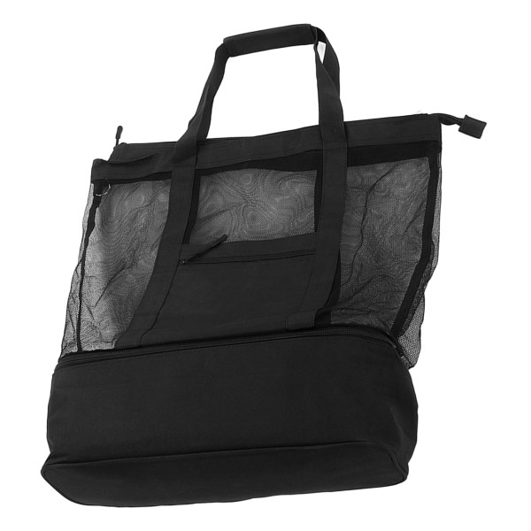 Resväska Stor kapacitet Bärbar bärbar handbagageväska i mesh med sidficka för gym Sports Home Svart