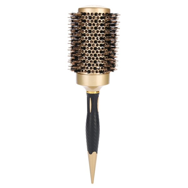Bærbar anion antistatisk rund hårkam Salon stylingbørste gull og svart (53 mm)