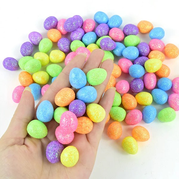 80 stk/pakke fargerike påskeegg skum fugleegg DIY håndverkstilbehør 80pcs