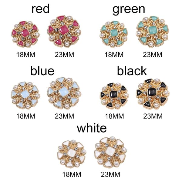 10 stk Perle Klær Knapper Skjorte Knapper HVIT 18MM10ST 10ST hvit