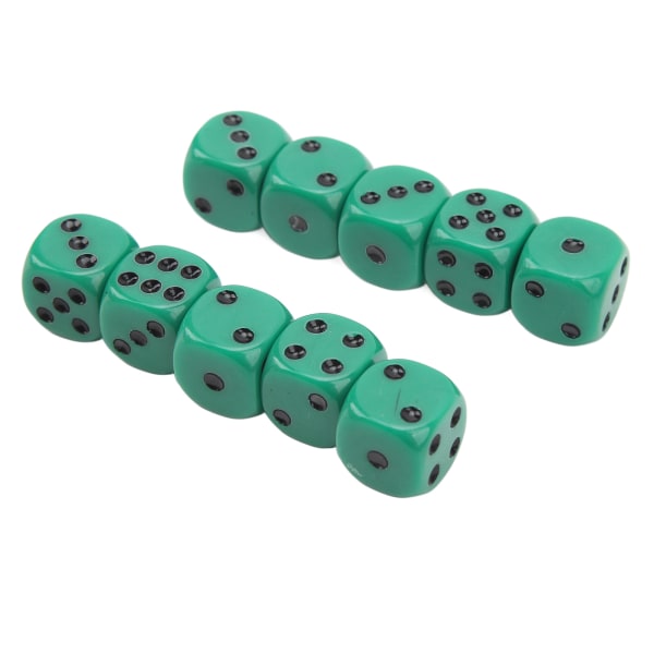 20 stk 16 mm afrundede hjørneterninger 6-sidede spilterninger sæt til bordbrætspil Matematikspil Grønne sorte prikker