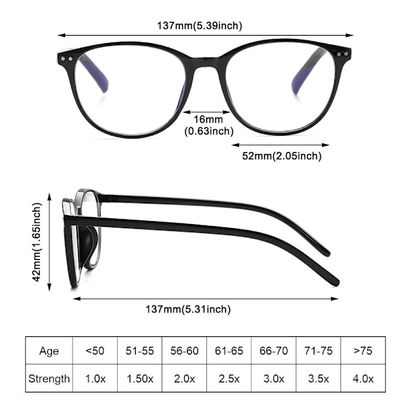 Progressiva multifokala läsglasögon Blått ljusblockerande datorglasögon Black Strength 4.0