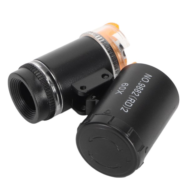 Mini 60X LED-mikroskop med UV-valutadetektor Justerbar lysvinkellomme mikroskopforstørrelsesglass for smykker Antikviteter Svart
