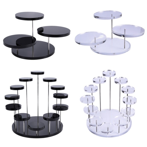 Cupcake Stand Akryl Display Stand För smycken Cake Dessert Ra Black 12