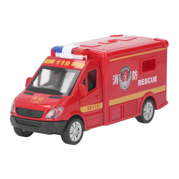 Brandbilssimuleringsbilmodell Innovativt ljud och ljus Brandbilsutdragbar leksak för barn Presentsamling
