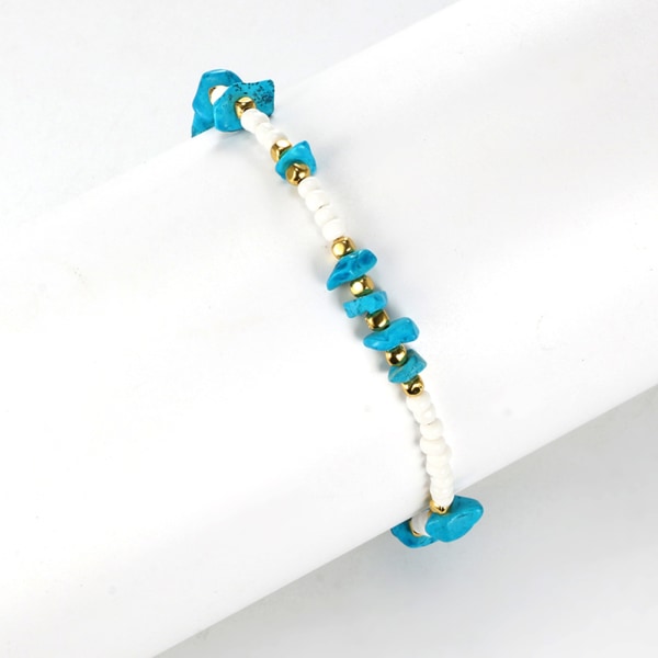 Fasjonable kvinner smykker hvite perler uregelmessig stein elastiske fotlenker ankel armbånd