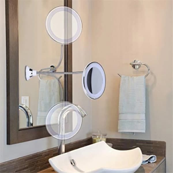 Makeup Mirror with 10x Magnification, Suction Cup, 360 Degree Rotation
