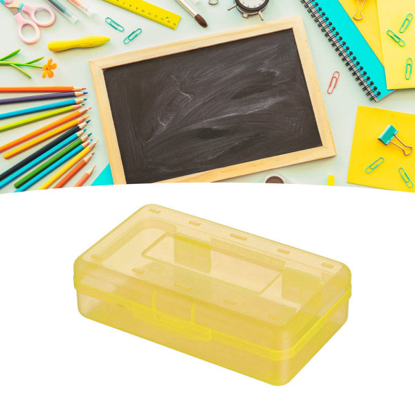 Pennlåda för barn Professionell konst Studentskola Klassrum Bärbart case i plast med snäpptätt lock Gul