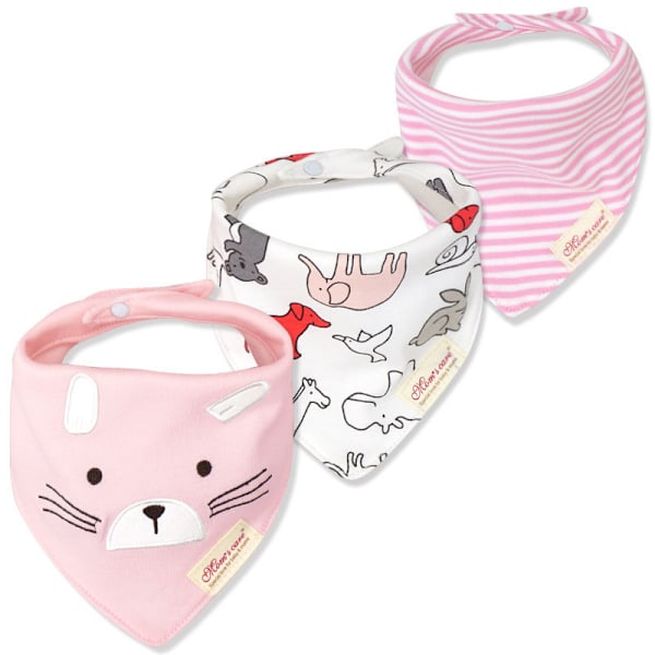 3-pack Baby Triangel-Sjal Set Tryckt Saliva Handduk Spädbarnsmatningsförkläde set 1