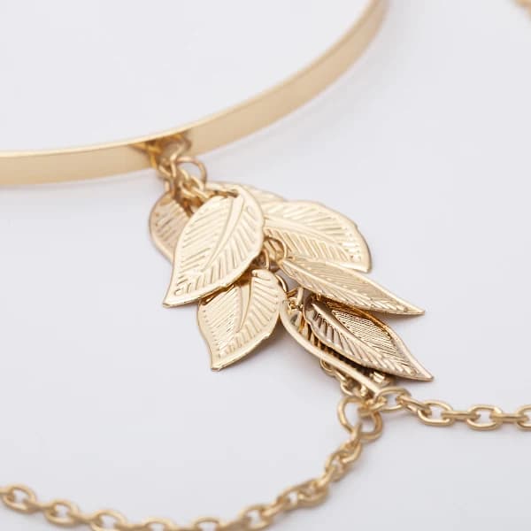 Boho Arm Armbånd med Udhulet Bladdesign Arm Smykker