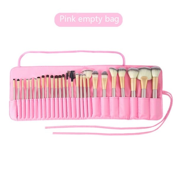 26-fack makeupborste multifunktionel opbevaringsvæska sort pink