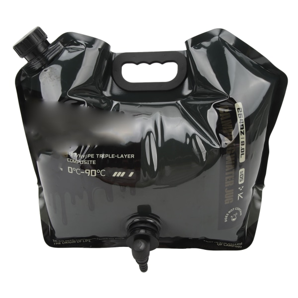 Sammenleggbar vannbeholderpose med stor kapasitet Bærbar Gjenbrukbar sammenleggbar vannbærer for reisecamping 8L mørkegrønn