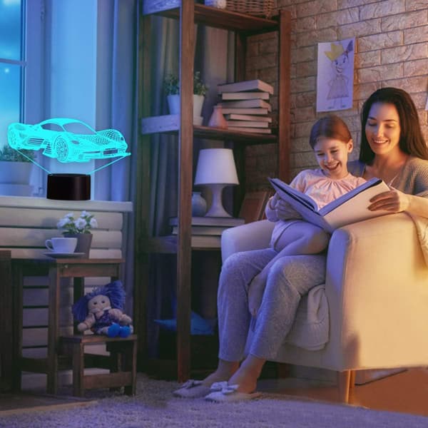 13D LED natlampe - optisk sengelampe til børn