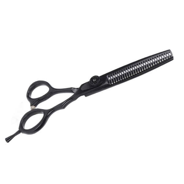 Hårsax 5,5 tum svart rostfritt stål Justerbar frisörsax för hårförtunning Tandsax Sax