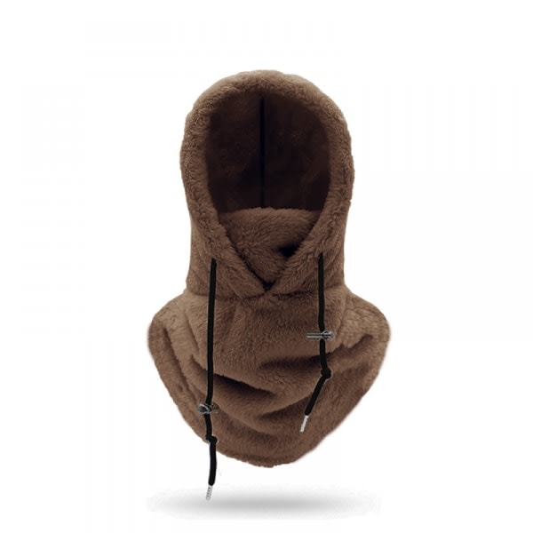 Sherpa Huva Skidmask Vinter Balaclava Kallt Väder Vindtät Justerbar Varm Huva Cover Hat Cap Scarf Svart Svart