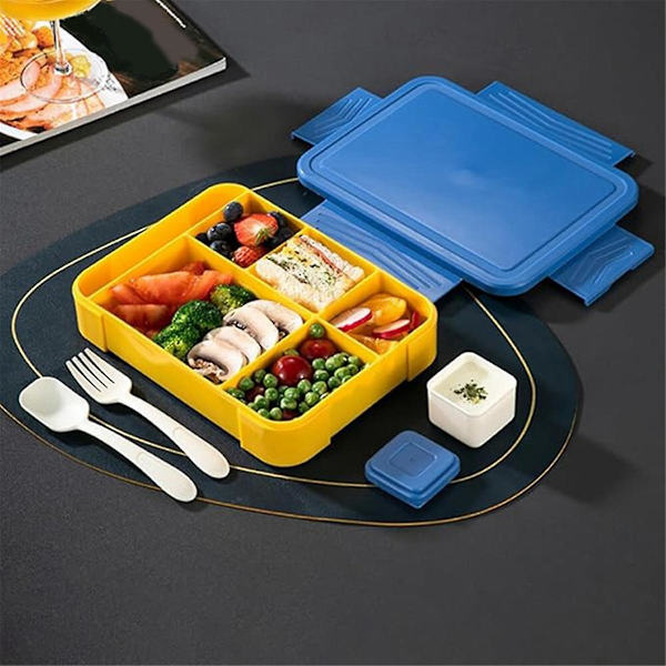 Bento Lunchbox, Barn/Vuxen Matlåda Och Bestickslåda, Lunchlåda Med Mikrovågsugnssäkra Fack Diskmaskin