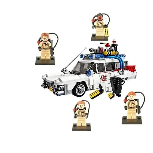 I lager MOC Kompatibel 21108 Ghostbusters Ecto-1 Elokuva-auto Rakennuspalikat DIY Leikkikalut Kokoonpano Malli Lapsille Pojille Tytöille Lahjat with Mini dolls