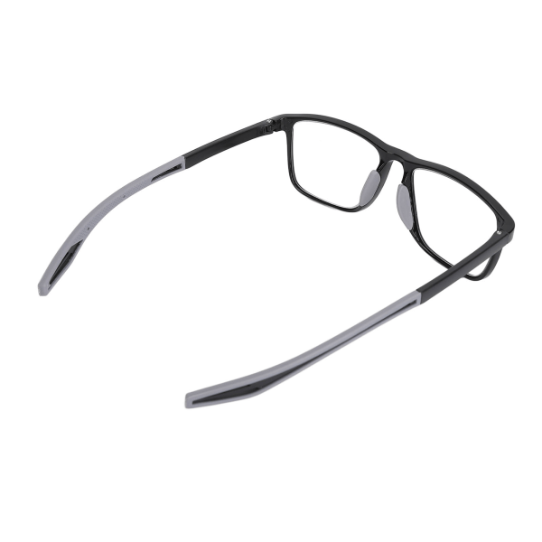 Anti Blue Ray Presbyopia Glasögon Flerfokus Autojustering Optisk ram Presbyopi Läsglasögon Svart Båge Grå Ben +200