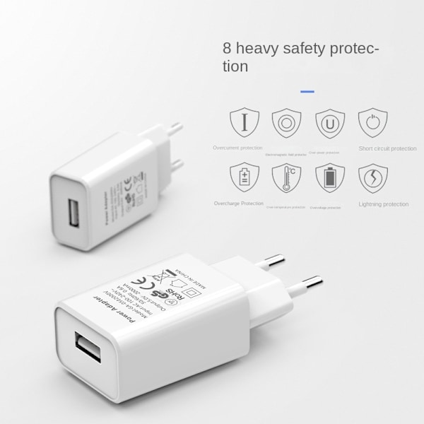 5V2A mobiltelefon USB-oplader europæisk GS-certificeret opladerhoved TUV Rheinland CE-certificeret adapter White Old model 5V2A