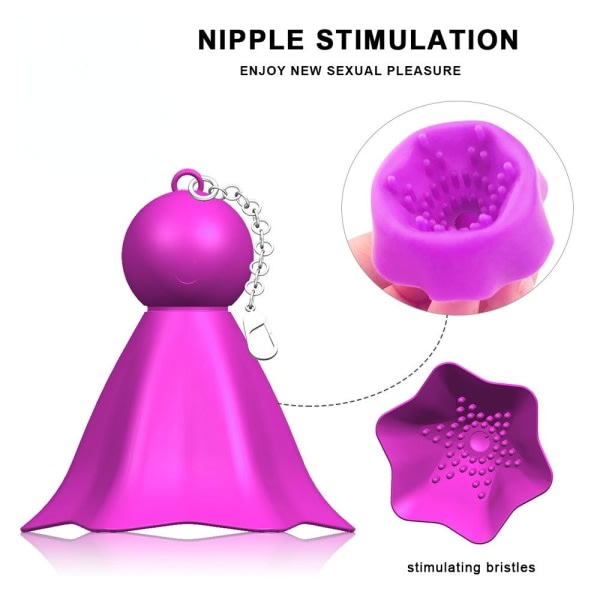Bryststimulering Licking Vibrator Vibrator Bryster LILA lilla purple