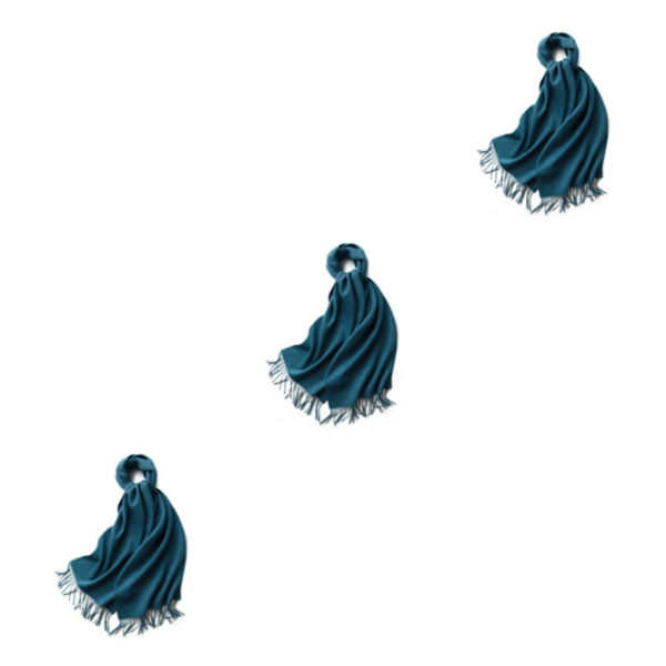 1/2/3 unisex-huivit fransuilla Lämmin ja mukava putkihuivi Peacock Blue -värillä peacock blue 3Set