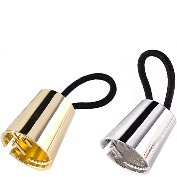 2 STK Hestehaleholder for damer Rundt deksel for kvinner Elastisk hårbånd for jenter Hårtilbehør (gull+sølv)